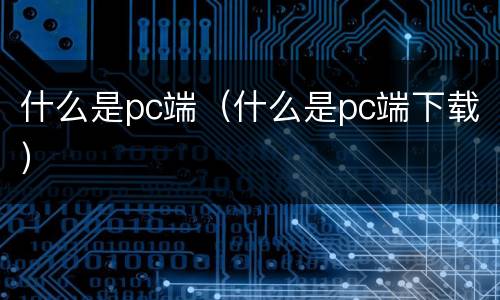 什么是pc端（什么是pc端下载）