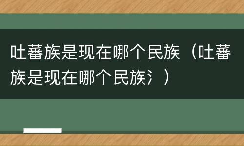 吐蕃族是现在哪个民族（吐蕃族是现在哪个民族氵）