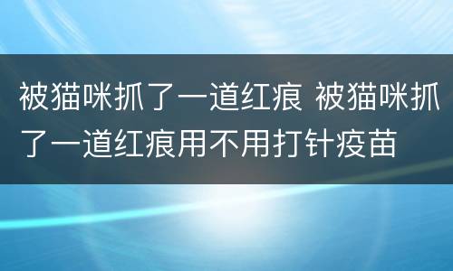 被猫咪抓了一道红痕 被猫咪抓了一道红痕用不用打针疫苗
