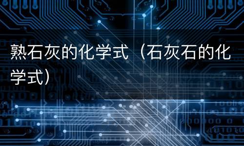 熟石灰的化学式（石灰石的化学式）