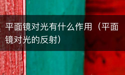 平面镜对光有什么作用（平面镜对光的反射）