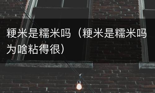 粳米是糯米吗（粳米是糯米吗为啥粘得很）