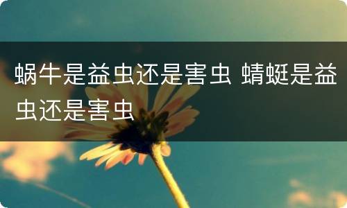 蜗牛是益虫还是害虫 蜻蜓是益虫还是害虫
