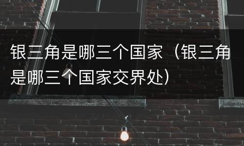 银三角是哪三个国家（银三角是哪三个国家交界处）