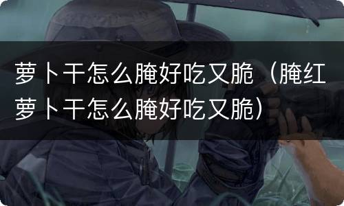 萝卜干怎么腌好吃又脆（腌红萝卜干怎么腌好吃又脆）