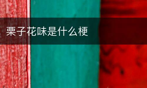 栗子花味是什么梗