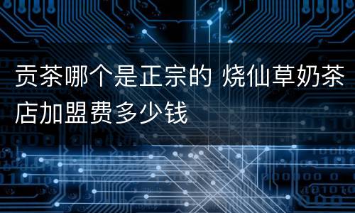 贡茶哪个是正宗的 烧仙草奶茶店加盟费多少钱