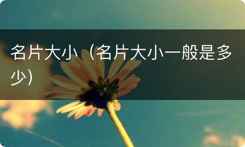 名片大小（名片大小一般是多少）