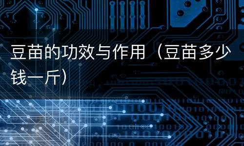 豆苗的功效与作用（豆苗多少钱一斤）