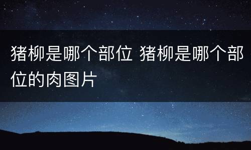 猪柳是哪个部位 猪柳是哪个部位的肉图片