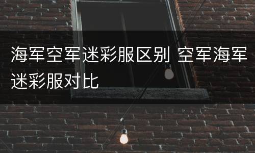 海军空军迷彩服区别 空军海军迷彩服对比