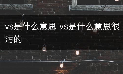 vs是什么意思 vs是什么意思很污的