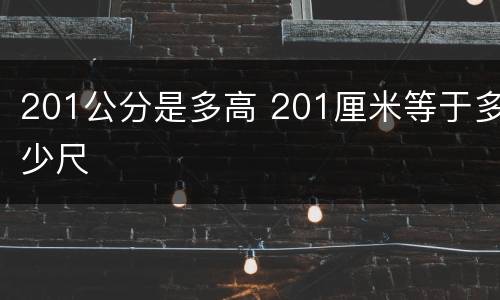 201公分是多高 201厘米等于多少尺