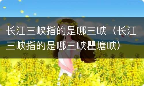 长江三峡指的是哪三峡（长江三峡指的是哪三峡瞿塘峡）