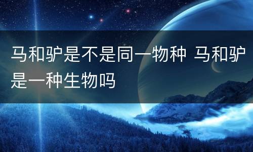 马和驴是不是同一物种 马和驴是一种生物吗