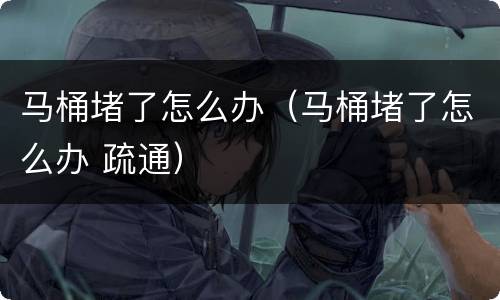 马桶堵了怎么办（马桶堵了怎么办 疏通）
