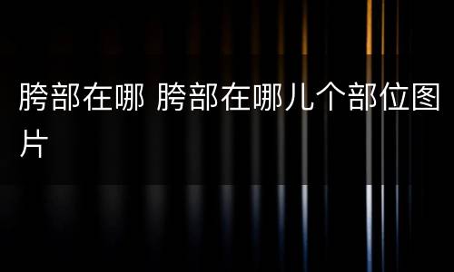 胯部在哪 胯部在哪儿个部位图片