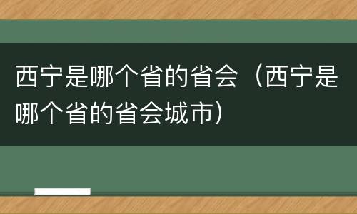 西宁是哪个省的省会（西宁是哪个省的省会城市）