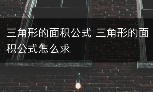 三角形的面积公式 三角形的面积公式怎么求