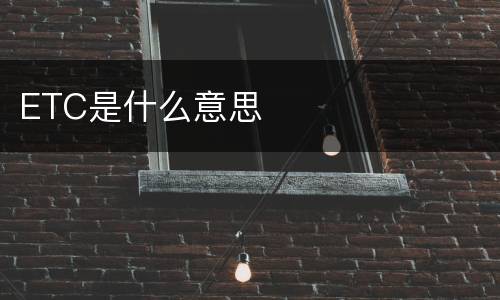 ETC是什么意思