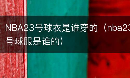 NBA23号球衣是谁穿的（nba23号球服是谁的）