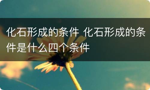化石形成的条件 化石形成的条件是什么四个条件