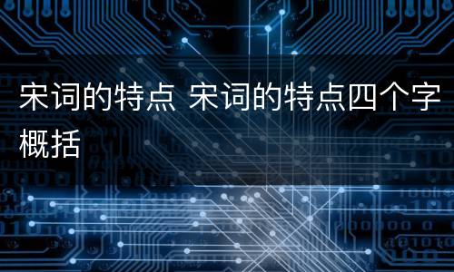 宋词的特点 宋词的特点四个字概括