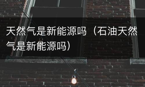 天然气是新能源吗（石油天然气是新能源吗）