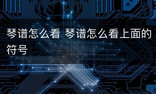 琴谱怎么看 琴谱怎么看上面的符号