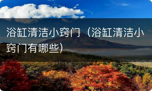 浴缸清洁小窍门（浴缸清洁小窍门有哪些）