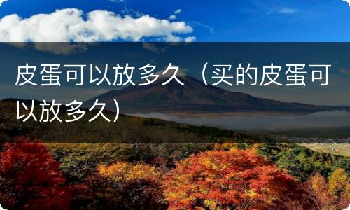 皮蛋可以放多久（买的皮蛋可以放多久）