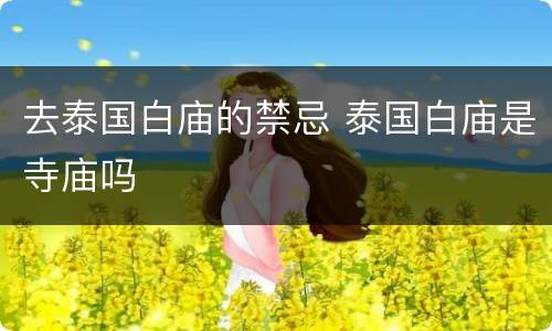 去泰国白庙的禁忌 泰国白庙是寺庙吗