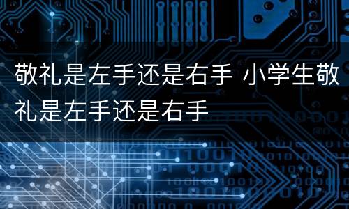 敬礼是左手还是右手 小学生敬礼是左手还是右手