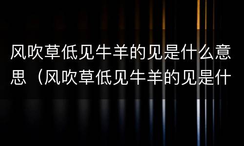 风吹草低见牛羊的见是什么意思（风吹草低见牛羊的见是什么意思二年级）