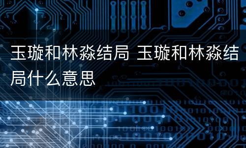 玉璇和林淼结局 玉璇和林淼结局什么意思