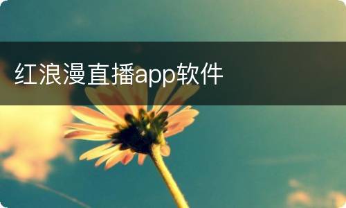 红浪漫直播app软件