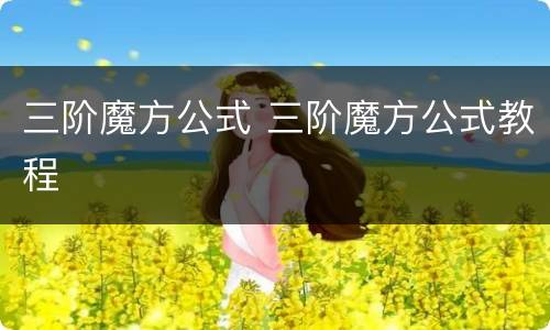三阶魔方公式 三阶魔方公式教程