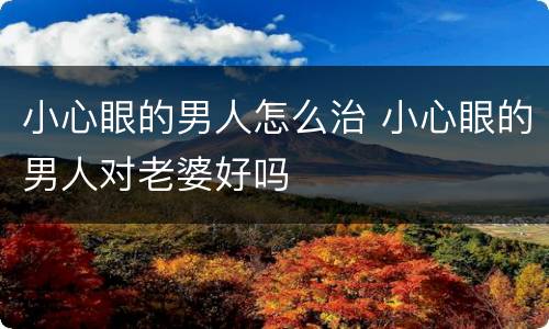小心眼的男人怎么治 小心眼的男人对老婆好吗
