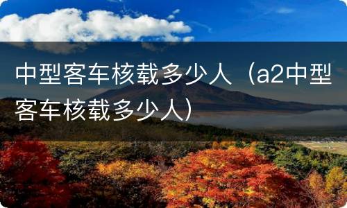 中型客车核载多少人（a2中型客车核载多少人）