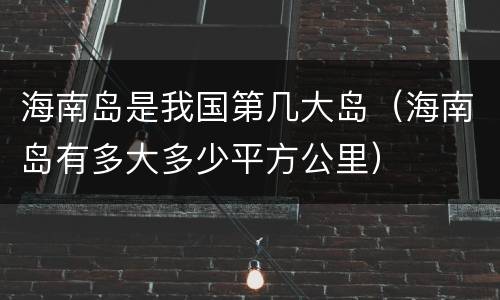 海南岛是我国第几大岛（海南岛有多大多少平方公里）