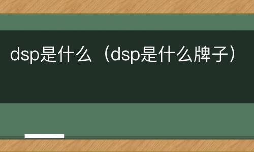 dsp是什么（dsp是什么牌子）