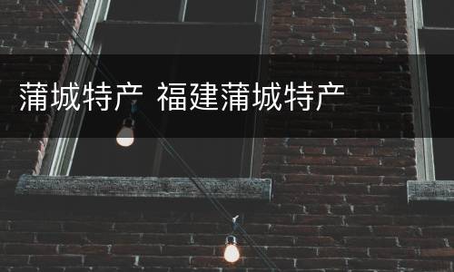蒲城特产 福建蒲城特产