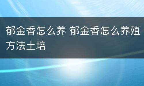 郁金香怎么养 郁金香怎么养殖方法土培