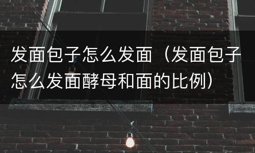 发面包子怎么发面（发面包子怎么发面酵母和面的比例）