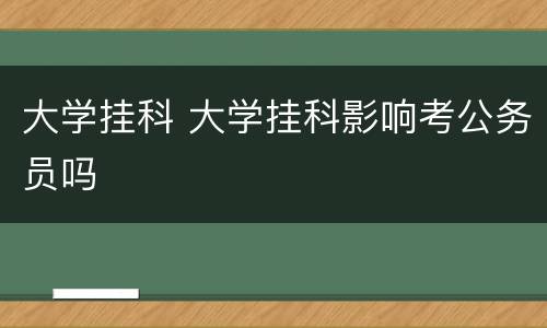 大学挂科 大学挂科影响考公务员吗