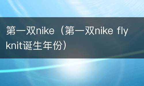 第一双nike（第一双nike flyknit诞生年份）