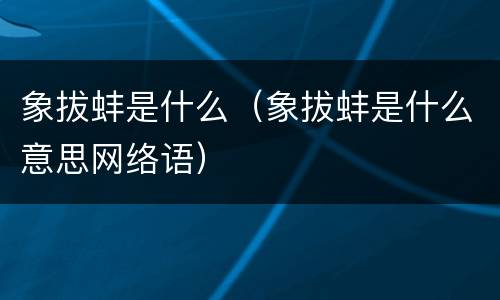 象拔蚌是什么（象拔蚌是什么意思网络语）