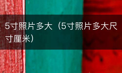 5寸照片多大（5寸照片多大尺寸厘米）