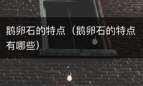 鹅卵石的特点（鹅卵石的特点有哪些）