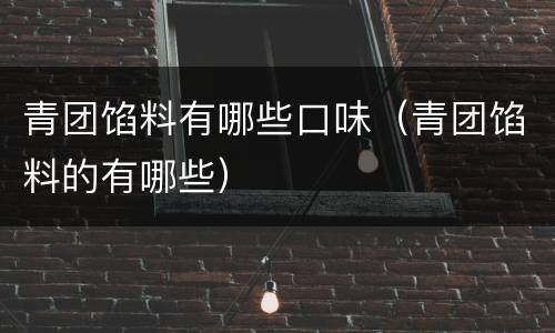 青团馅料有哪些口味（青团馅料的有哪些）